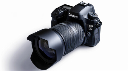 big professional modern photo camera isolated object with shadow