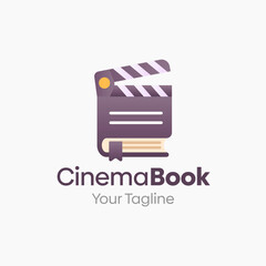 Illustration Vector Graphic of Logo Cinema Book. Merging Concepts of a Book and roll film Shape. Good for Education, Course, Learning, Academy etc