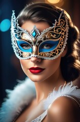 Obraz premium portrait of a girl in a carnival mask