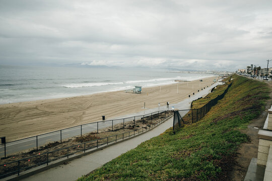 Los Angeles, California, USA - March 2t 2024 rainy day at Redondo beach