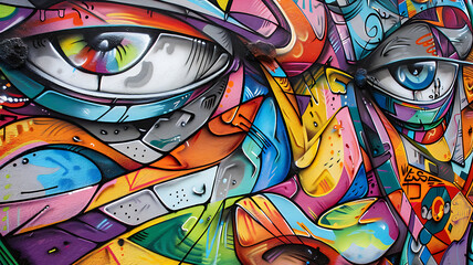 colorful graffiti background, explosion of color concept