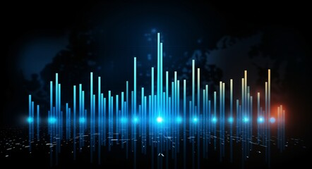 Abstract background with blue equalizer chart bars