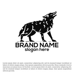 Vector Lone Guardian: Powerful Wolf Emblem