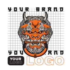 Hand Drawn Foo Dog Illustration Stock Vector	
