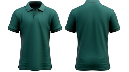 Front and Back Dark Green Polo Shirt Mockup

