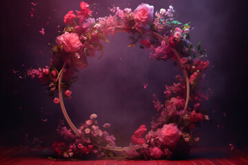 Fototapeta na wymiar Floral Digital Backdrops, maternity backdrops digital, studio backdrop overlay, floral background overlay , pink overlay, 