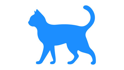 illustration of a blue cat vector, on white backgoround