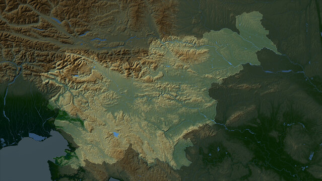 Slovenia highlighted. Physical elevation map
