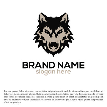 Vector Wild Echo: Striking Wolf Logo Design