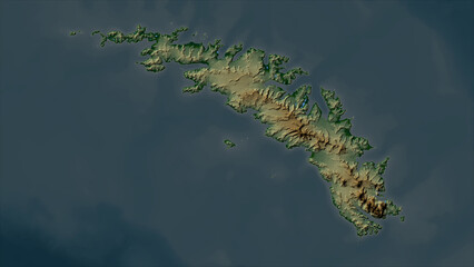 South Georgia - South Georgia and the South Sandwich Islands highlighted. Physical elevation map © zelwanka