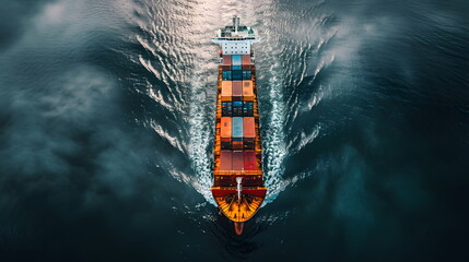 cargo ship in the ocean - obrazy, fototapety, plakaty