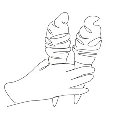 hand with two ice creams