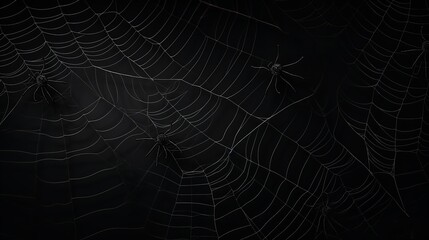 Halloween Background: Black Lace Spider Web Silhouette

 - obrazy, fototapety, plakaty