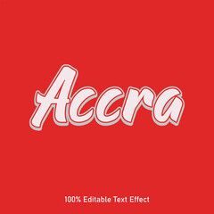 Accra text effect vector. Editable college t-shirt design printable text effect vector. 3d text effect vector.