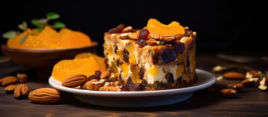 Delicious Plate of Food Featuring a Tempting Slice of Cake on Elegant Dinnerware