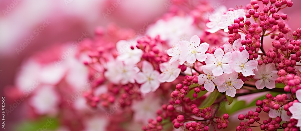 Canvas Prints Vibrant Pink Blossoms Adorn a Graceful Tree in a Serene Spring Setting