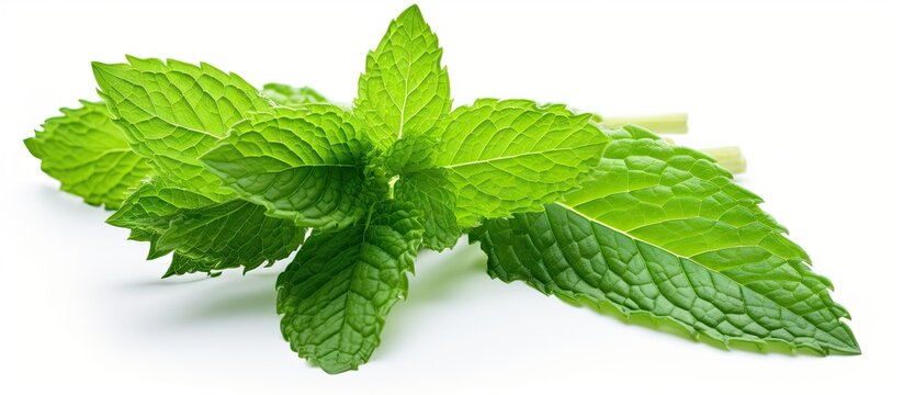 Refreshing Mint Leaf Isolated on a White Background for Culinary and Wellness Concepts