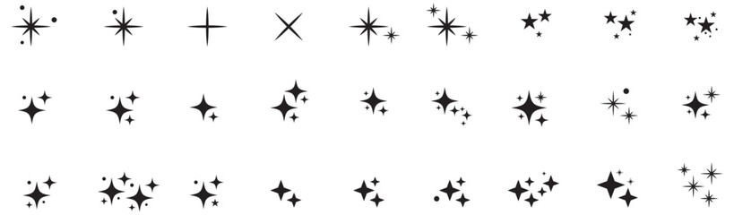 Sparkle star icons. Shine icons. Stars sparkles vector. vector illustration. - obrazy, fototapety, plakaty