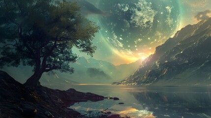 A Journey of Discovery Exploring an Alien Landscape with Tranquil Water and Stunning Reflections
