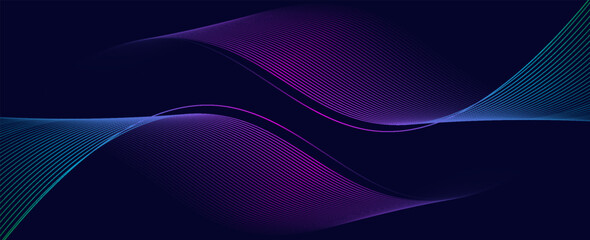 Abstract Blue Wave on Background. Vector Illustration