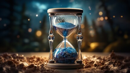 Time concept. Hourglass with sand inside