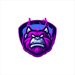 Purple Demon Gorilla Mascot