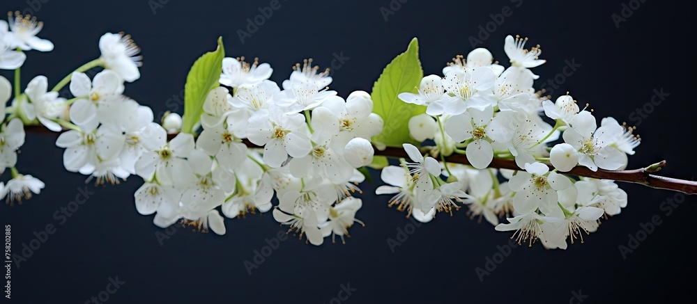 Poster majestic tree branch with vibrant leaves under soft sunlight in a serene garden setting