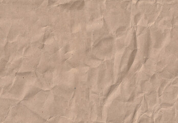 Seamless crumpled craft paper texture. Old scrapbook paperboard.