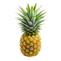 Fototapeta premium Fresh pineapple with leaves isolated on Transparent background.