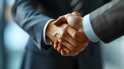 Professional businessmen handshake image for business purpose. Business contract image. - obrazy, fototapety, plakaty