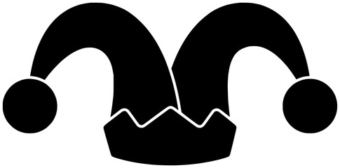 clown illustration carnival silhouette circus logo hat icon joker outline festival costume jester happy funny party humor entertainment comic shape harlequin comedian fool for vector graphic backgroun