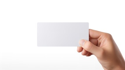 Obraz premium Male Hand Holding Blank Card or Ticket/Flyer