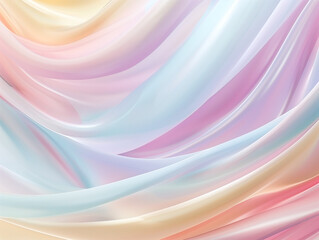 Pastel Silk Waves, Soft Colorful Fabric Texture, Delicate Material Background