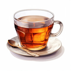 cup of tea on white background