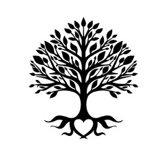 Tree of Life with Heart Vector Illustration