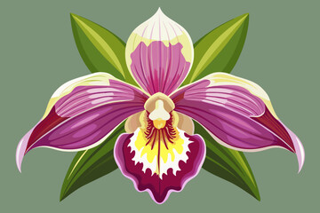 Orchid flower vector illustration 