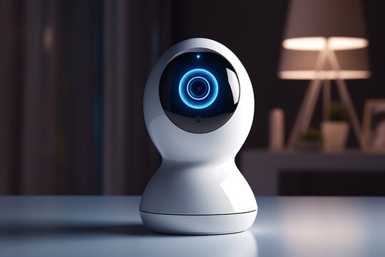 White web camera on a gray background. 3d render image.