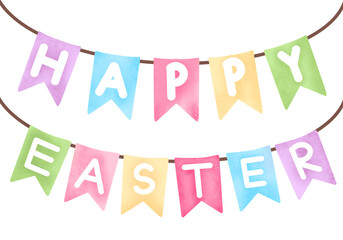 Happy easter hanging flag clipart
