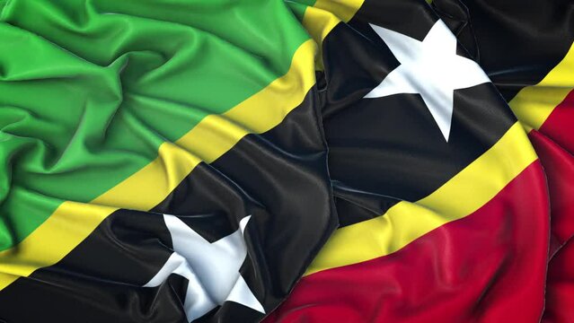 Saint Kitts and Nevis Flag Zoom in Very Realistic