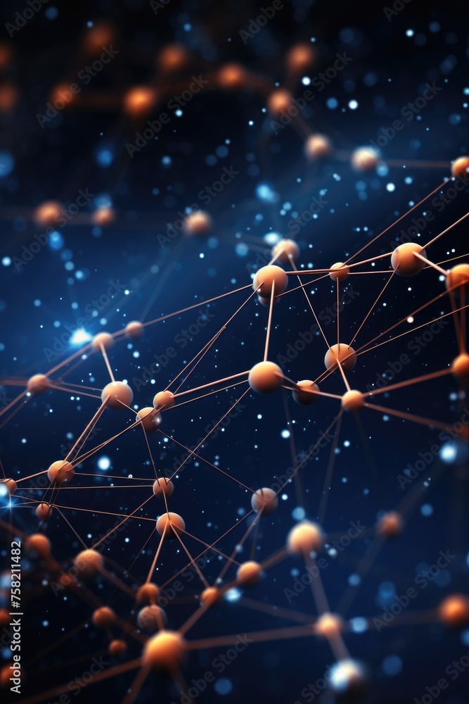Poster Abstract image of interconnected dots, suitable for graphic design projects