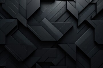 A black wall covered in square shapes. Suitable for abstract backgrounds - obrazy, fototapety, plakaty