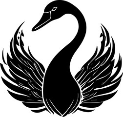 Swan icon isolated on white background