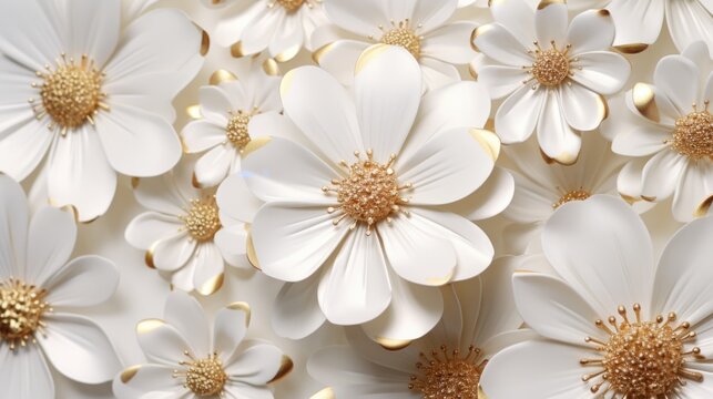 Close up of a bunch of white flowers, suitable for various design projects