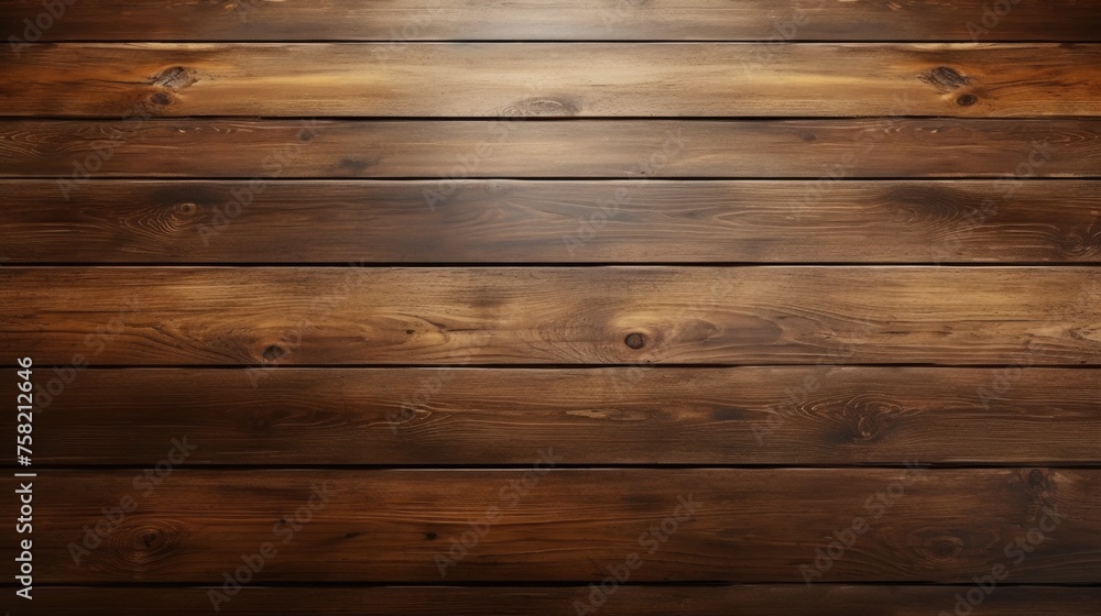 Poster A wooden floor with a beam of light shining on it. Suitable for interior design concepts