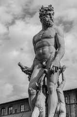 Florence, Tuscany. The Fountain of Neptune, also called Fountain of Piazza or Biancone