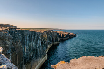 Ireland, Burren National Park. The cliffs of the Burren. LR24