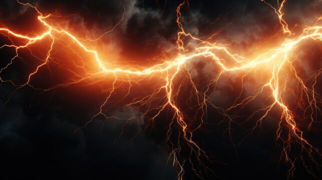 A striking image of a lightning bolt in the sky. Perfect for weather-related projects