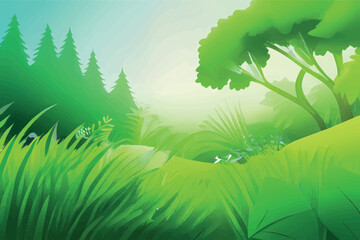 Fototapeta na wymiar Green nature background vector illustration