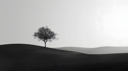 Obraz premium minimalist monochrome landscape wallpaper
