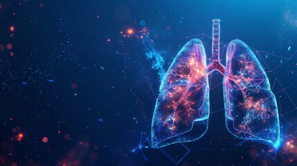 An innovative infographic showcasing the latest breakthroughs in human lungs healthcare. Doctor online concept - obrazy, fototapety, plakaty